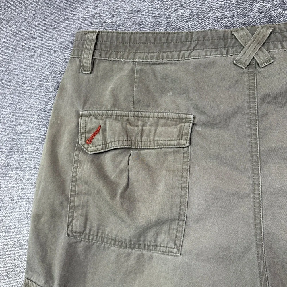 Columbia Cargo Shorts Mens 38 Olive Green Cotton Utility Hiking Paint Splatter